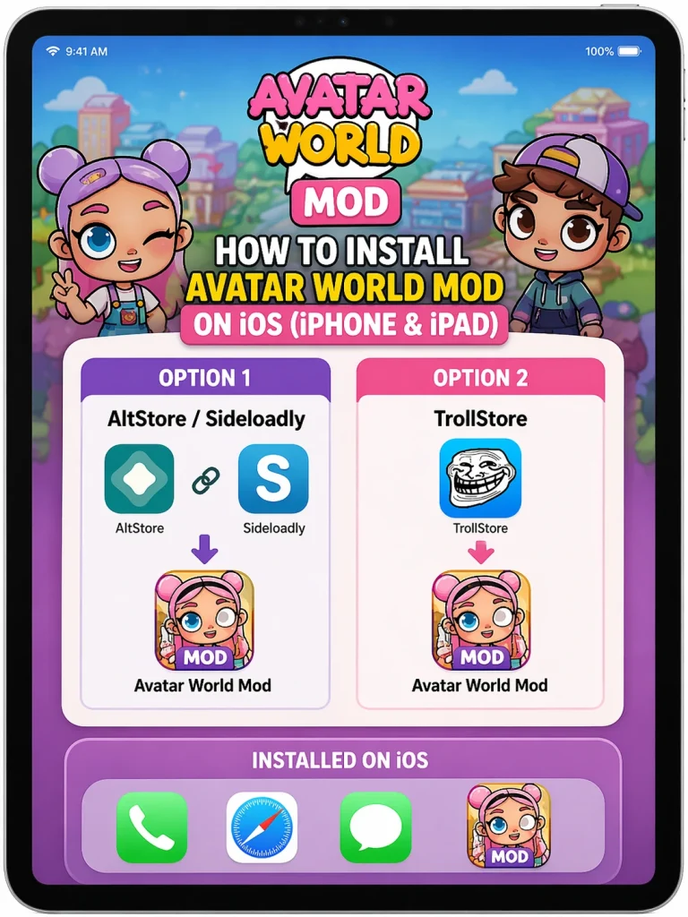 Download Avatar World Mod APK Latest V1.201 Unlocked All 2026 18 How to Install Avatar World Mod on iOS (iPhone and iPad)